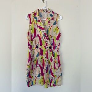 Vintage Gorman suit-dress with a fluoro 80s vibe
